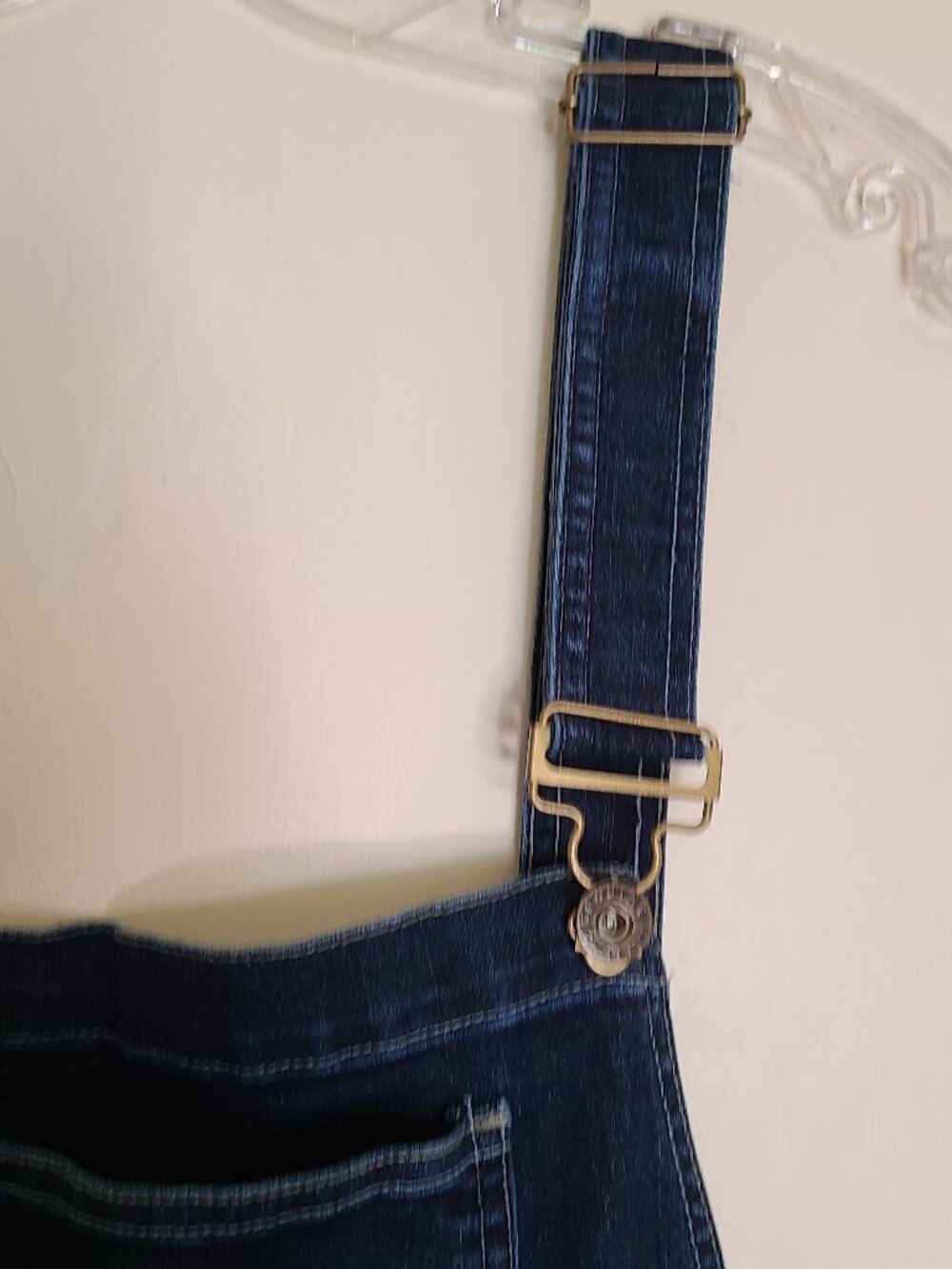 Jeaniologie Skinny Dark Wash Overalls - Size 12 - Picture 4 of 8